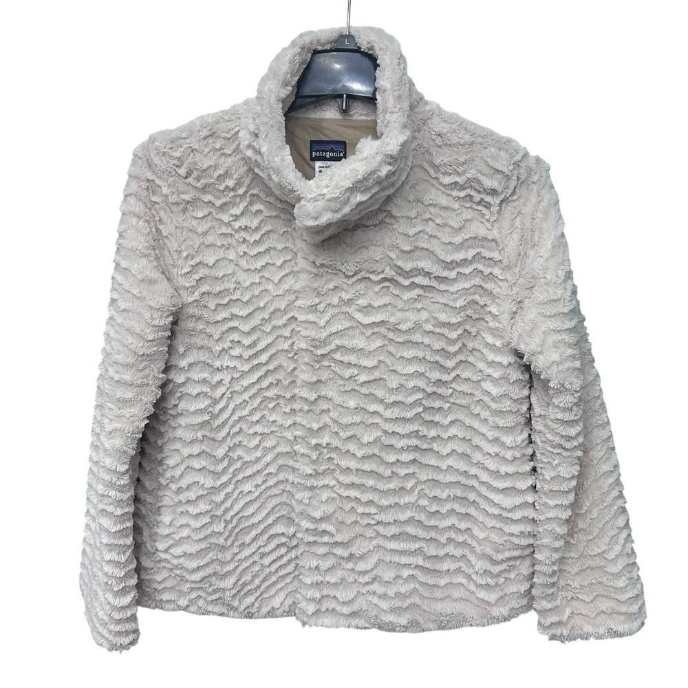Patagonia Pelage Faux Fur Fleece Full Zip Cream Jacket Women's Size Large